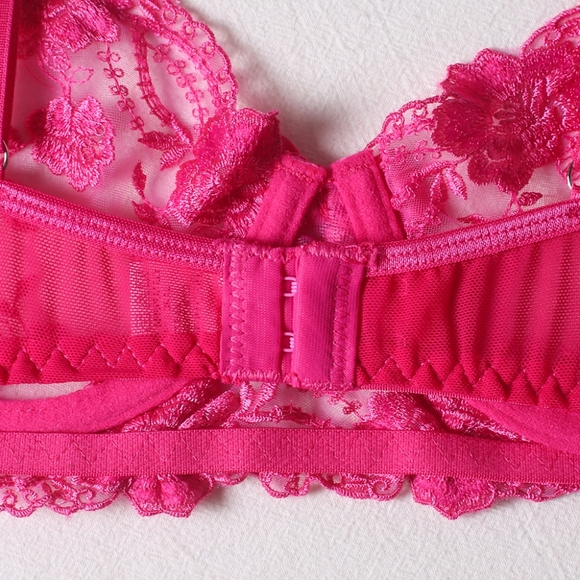 Lux Sheer Pink Floral Lingerie Set - Picture 3 of 6